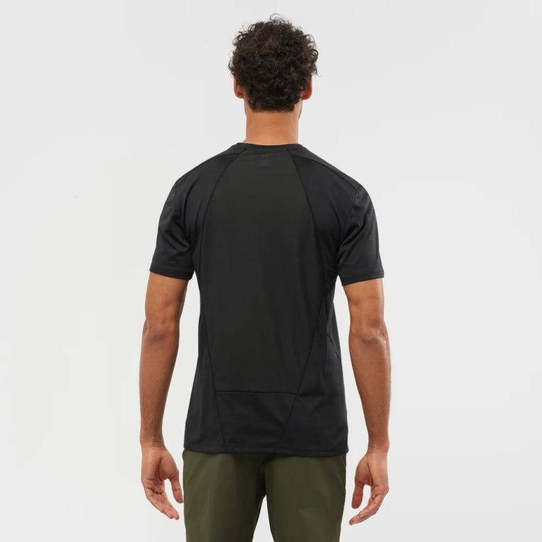 Black Salomon Outline Short Sleeve Men's T-Shirts | PH 76094Z